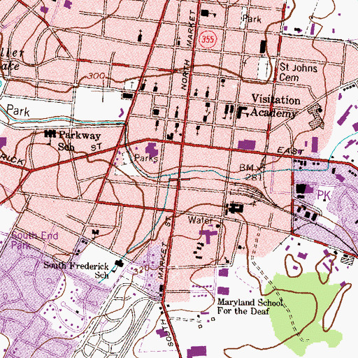 Topographic Map of United Steam Fire Company Station 3, MD