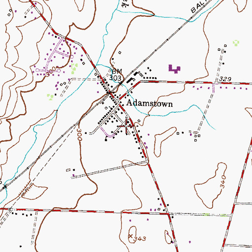 Topographic Map of Carroll Manor Fire Company Station 14, MD