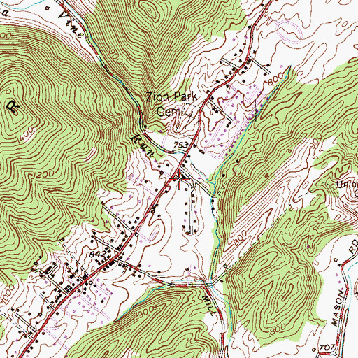 Topographic Map of Bedford Road Volunteer Fire Department, MD