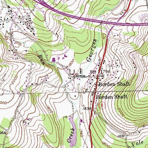 Topographic Map of Shaft Volunteer Fire Department, MD