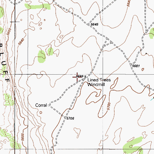 Topographic Map of Lined Trees Windmill, AZ