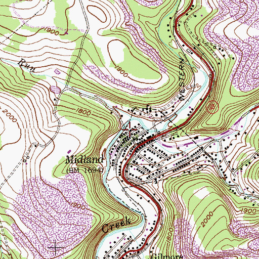 Topographic Map of Midland Fire Company 1, MD