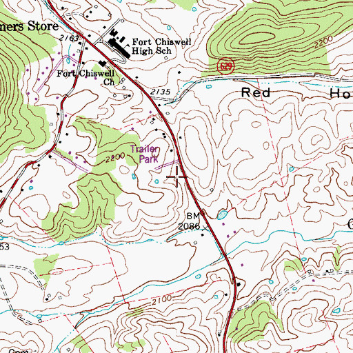Topographic Map of Lead Mines Rescue Squad, VA