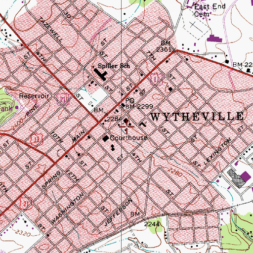 Topographic Map of Wythe County Rescue Squad, VA