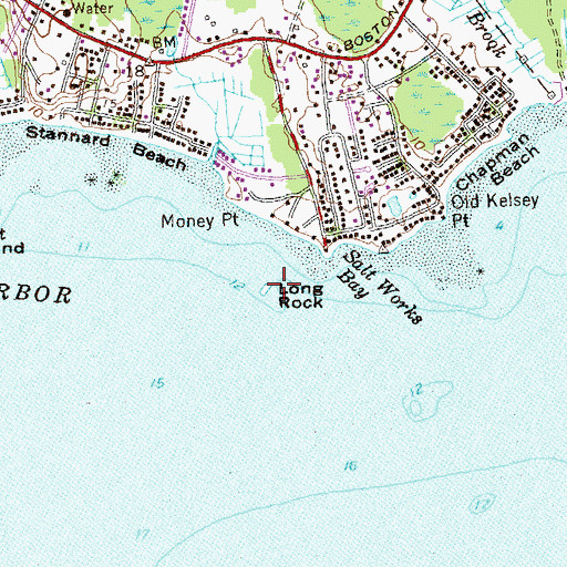 Topographic Map of Long Rock, CT