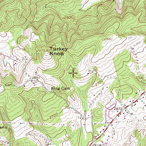 Topographic Map of Frye Cemetery, WV