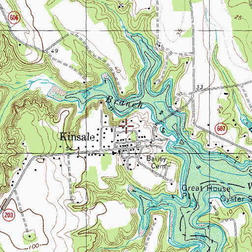 Topographic Map of Cople District Volunteer Fire Department Engine Company 3, VA