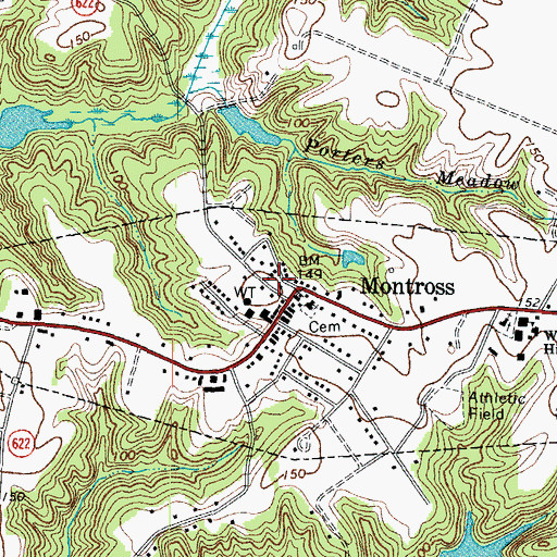 Topographic Map of Westmoreland County Sheriff's Office, VA