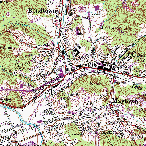 Topographic Map of Coeburn Volunteer Fire Department, VA