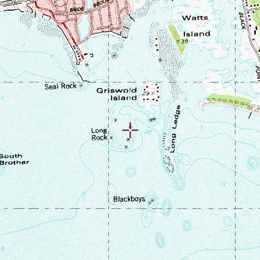 Topographic Map of Long Rock, CT