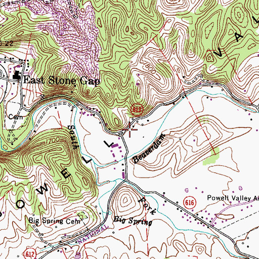 Topographic Map of Valley Volunteer Fire Department, VA