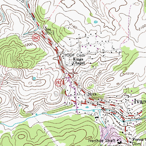 Topographic Map of Ivanhoe Volunteer Fire Department, VA