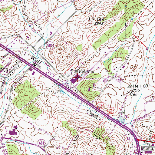 Topographic Map of Washington County Sheriff's Office, VA