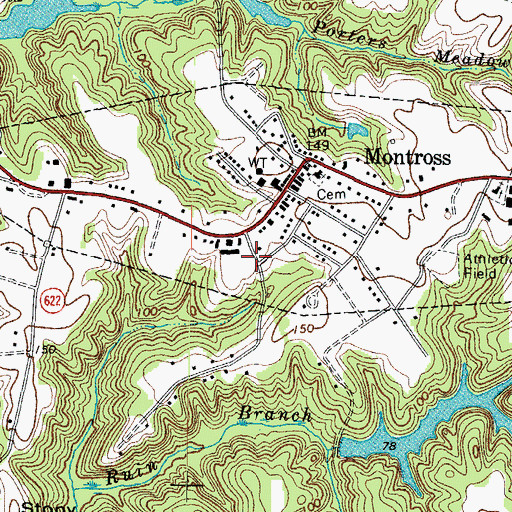 Topographic Map of Montross Rescue Squad Station 3, VA