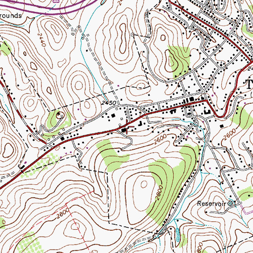 Topographic Map of Tazewell Volunteer Fire Department, VA