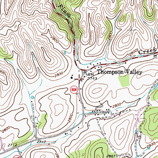 Topographic Map of Thompson Valley Volunteer Fire Department and Rescue Squad, VA
