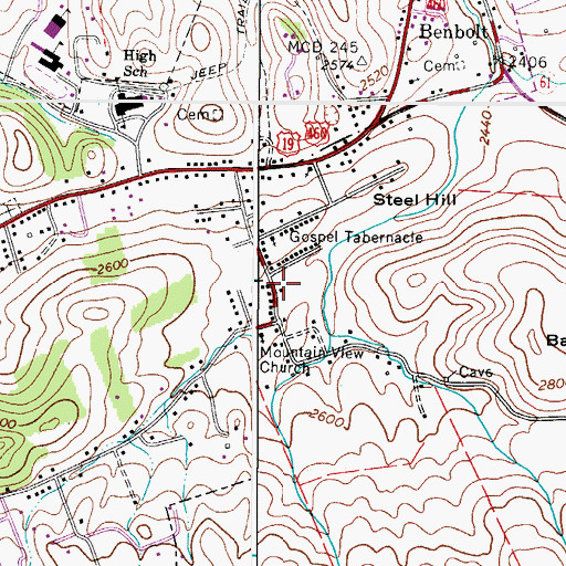 Topographic Map of Jeffersonville Volunteer Rescue Squad, VA