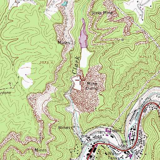 Topographic Map of Bluefield Police Department, VA