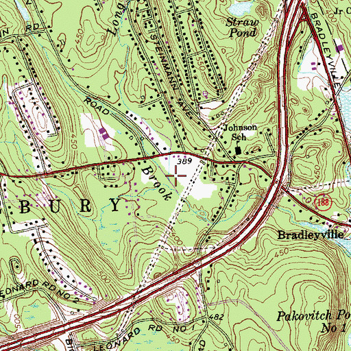 Topographic Map of Long Swamp Brook, CT