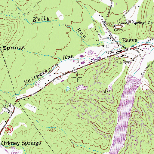 Topographic Map of Shenandoah County Fire and Rescue Station 18 - Orkney Springs Fire and Rescue, VA