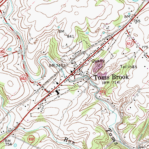 Topographic Map of Shenandoah County Fire and Rescue Station 9 - Toms Brook Volunteer Fire Department, VA
