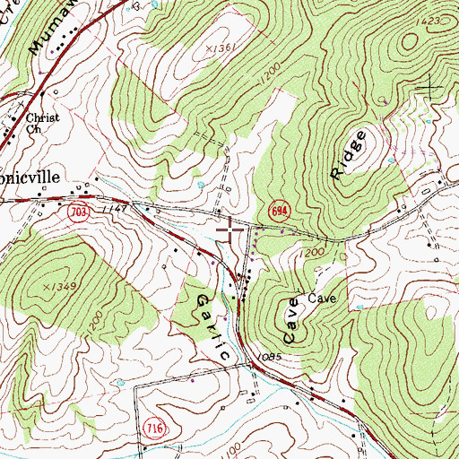 Topographic Map of Shenandoah County Fire and Rescue Station 13 - Conicville Volunteer Fire Department, VA
