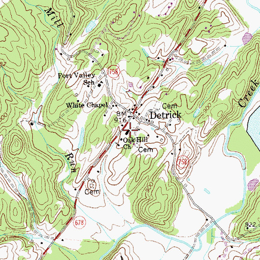 Topographic Map of Shenandoah County Fire and Rescue Station 14 - Fort Valley Volunteer Fire Department, VA