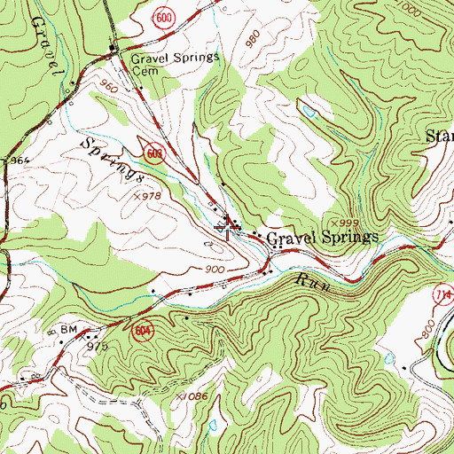 Topographic Map of Star Tannery Volunteer Fire Department, VA