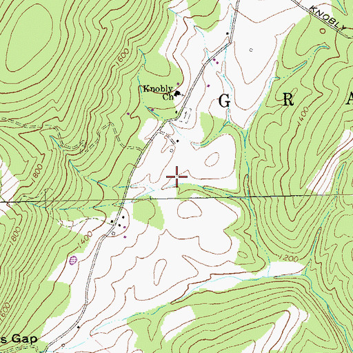 Topographic Map of Mount Jackson Police Department, VA