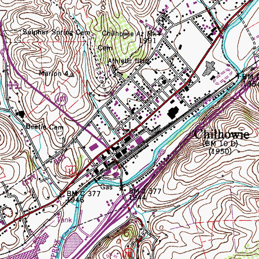 Topographic Map of Chilhowie Fire Department, VA