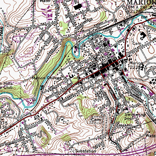 Topographic Map of Marion Fire / EMS Department, VA