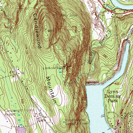 Topographic Map of Lookout Point, CT