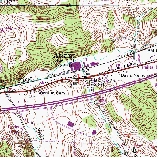 Topographic Map of Atkins Volunteer Fire Department, VA