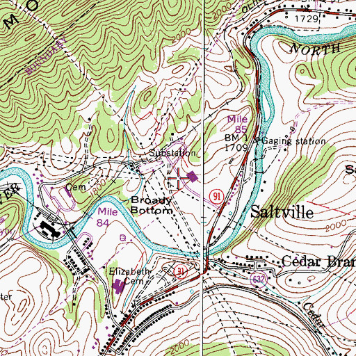 Topographic Map of Saltville Rescue Squad, VA