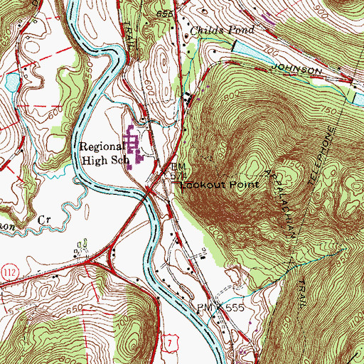Topographic Map of Lookout Point, CT
