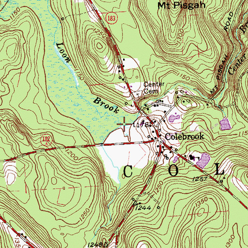 Topographic Map of Loon Brook, CT