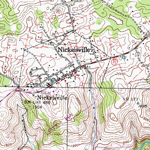 Topographic Map of Nickelsville Rescue Squad, VA