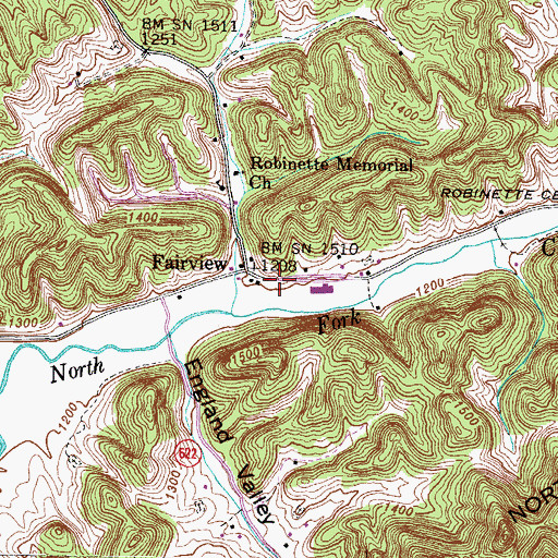Topographic Map of Duffield Volunteer Fire and Rescue Station 2, VA