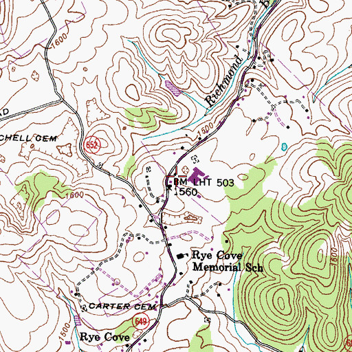 Topographic Map of Duffield Volunteer Fire and Rescue Station 3, VA