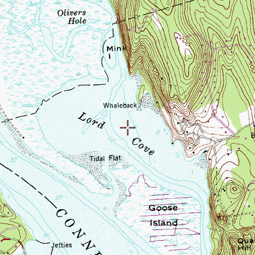 Topographic Map of Lord Cove, CT