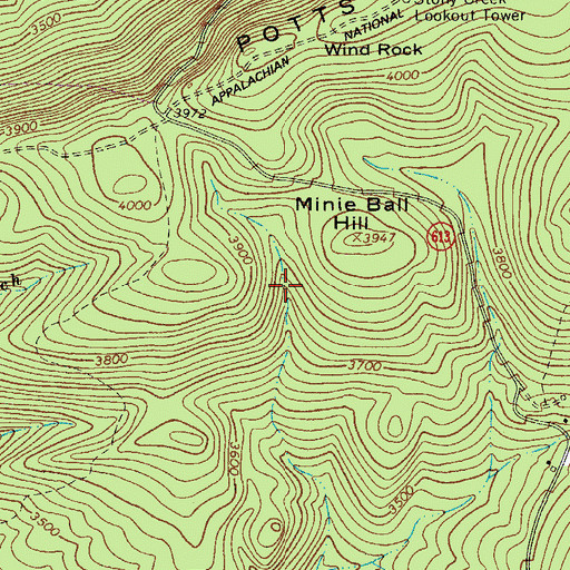 Topographic Map of Mount Pleasant Fire and Rescue, VA