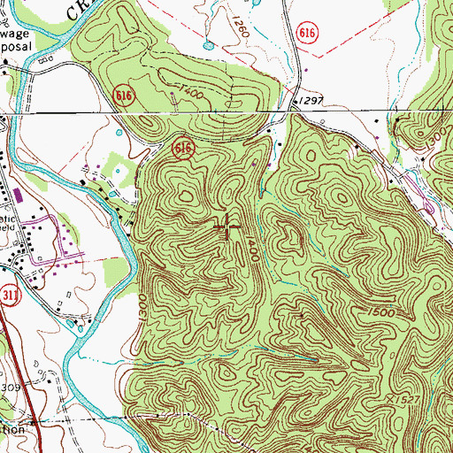 Topographic Map of Roanoke County Sheriffs Office, VA