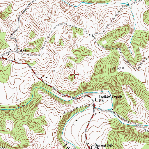 Topographic Map of Roanoke County Police Department, VA