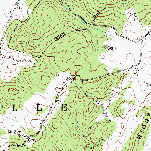 Topographic Map of Company 1 Effinger Department, VA