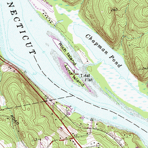 Topographic Map of Lord Island, CT