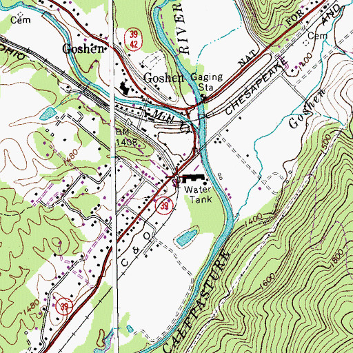 Topographic Map of Goshen First Aid Crew Rescue 13, VA