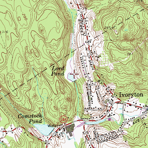Topographic Map of Lord Pond, CT