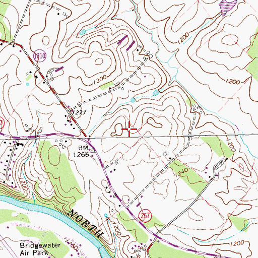 Topographic Map of Bridgewater Volunteer Rescue Squad, VA