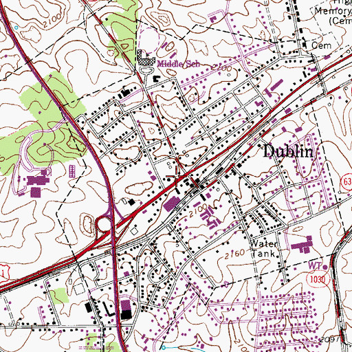 Topographic Map of Regional Emergency Medical Services Station 1, VA