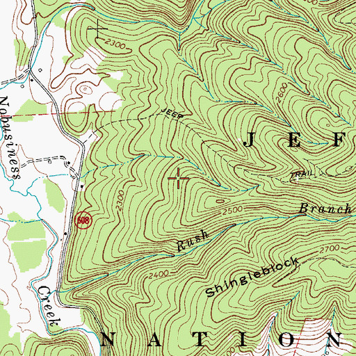 Topographic Map of Radford Army Ammunition Fire Department and Rescue Squad, VA